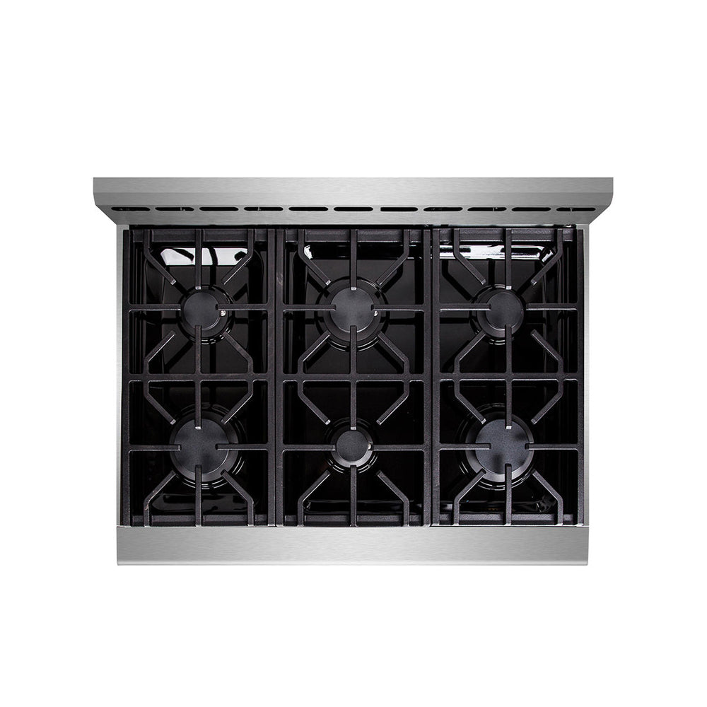 Stainless Steel Dual Fuel Range 6 Sealed Burner with Convection Oven