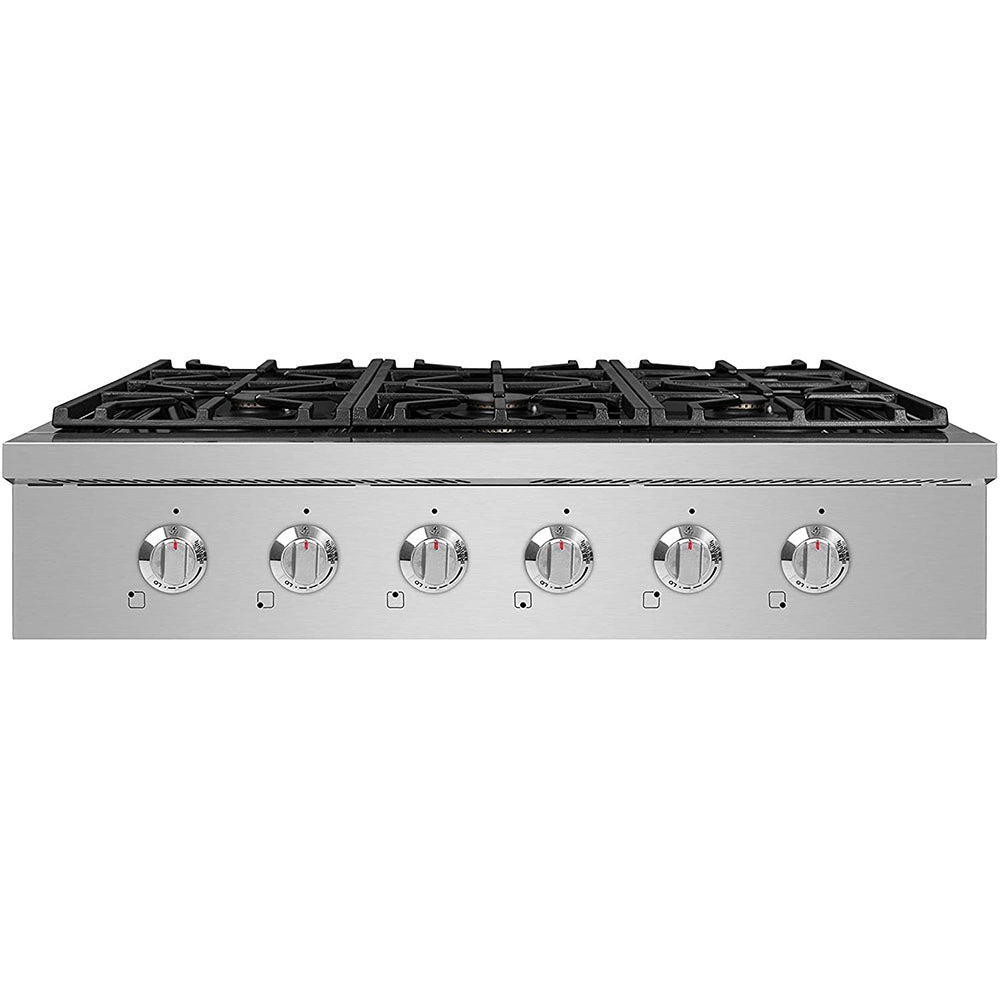 PRO Cooktop- Stainless Steel 6 German sealed burner with heavy duty cast  iron grates