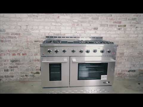 Stainless Steel gas range 6 German sealed burners with Convection Oven