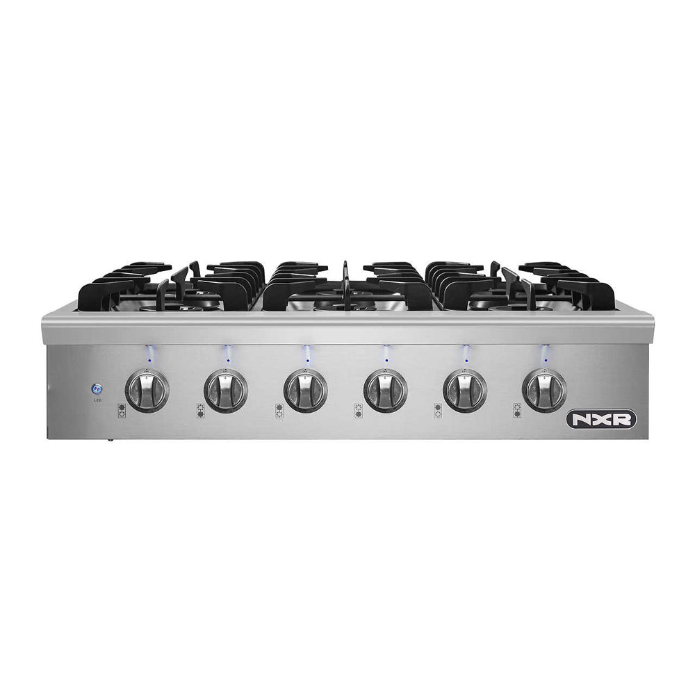 Stainless Steel 6 German sealed burner cooktop with cast iron grate
