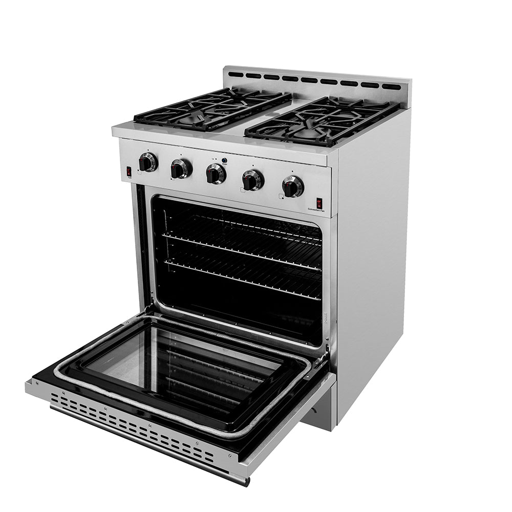 Stainless Steel gas range 6 German sealed burners with Convection Oven