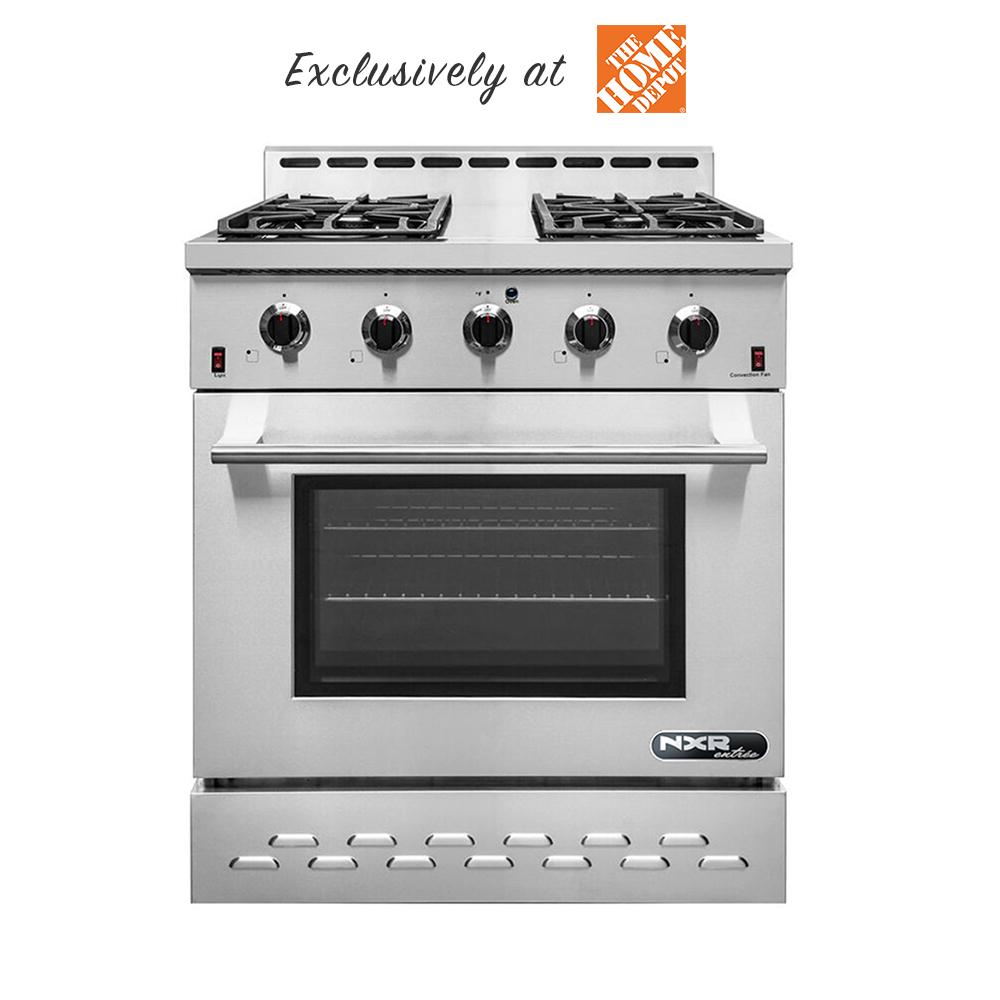 Stainless Steel gas range 6 German sealed burners with Convection Oven