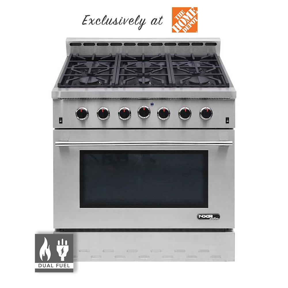 Stainless Steel gas range 6 German sealed burners with Convection Oven
