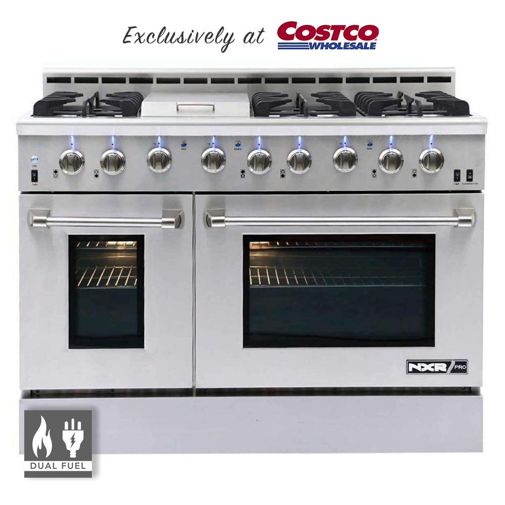 Stainless Steel Dual Fuel Range with 6 Burners and Convection Oven